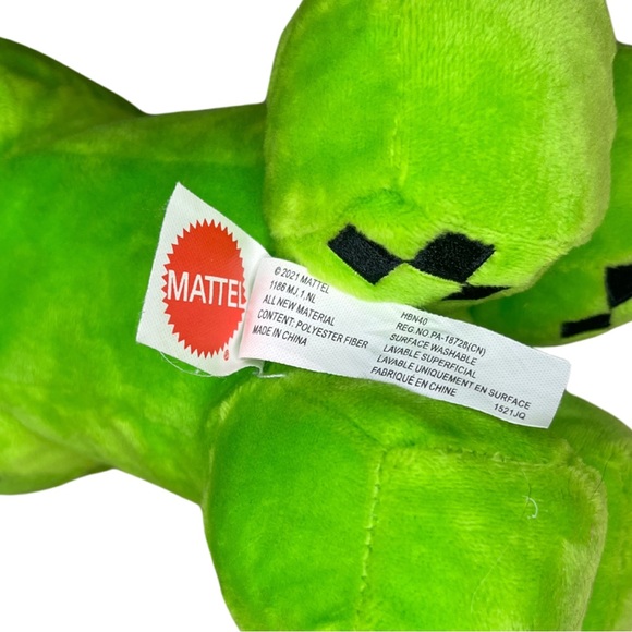 Minecraft Creeper Stuffed Plush 9” Official Mojang Studios Mattel Toy Green 2021 - Picture 5 of 5